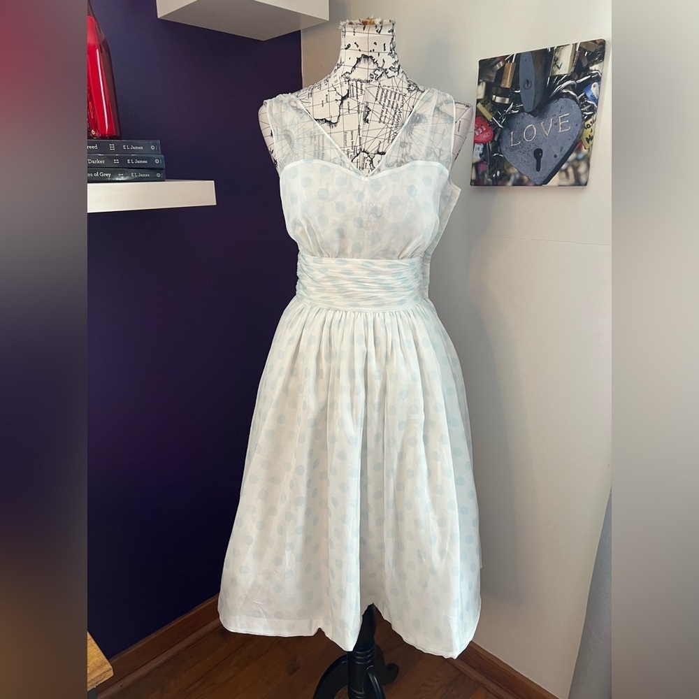 Geode Sleeveless Polka Dot Dress